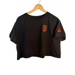 Pro Standard San Francisco Giants Blk Crop Tee Size M Chenille Applique SF Logo